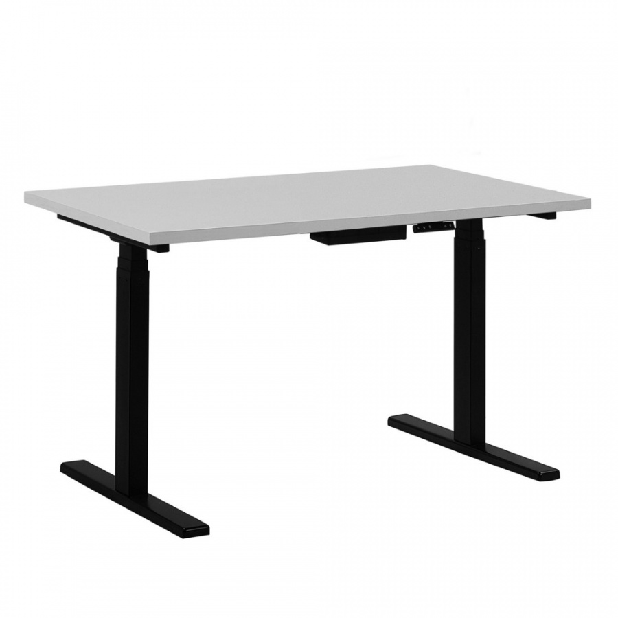 Фото - Офісний стіл BLmeble Biurko regulowane elektrycznie 130 x 72 cm biało-czarne DESTIN II 