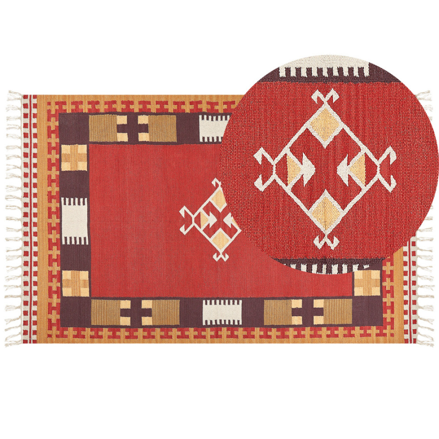 Фото - Килим BLmeble Dywan bawełniany kilim 140 x 200 cm wielokolorowy parakar B401188 