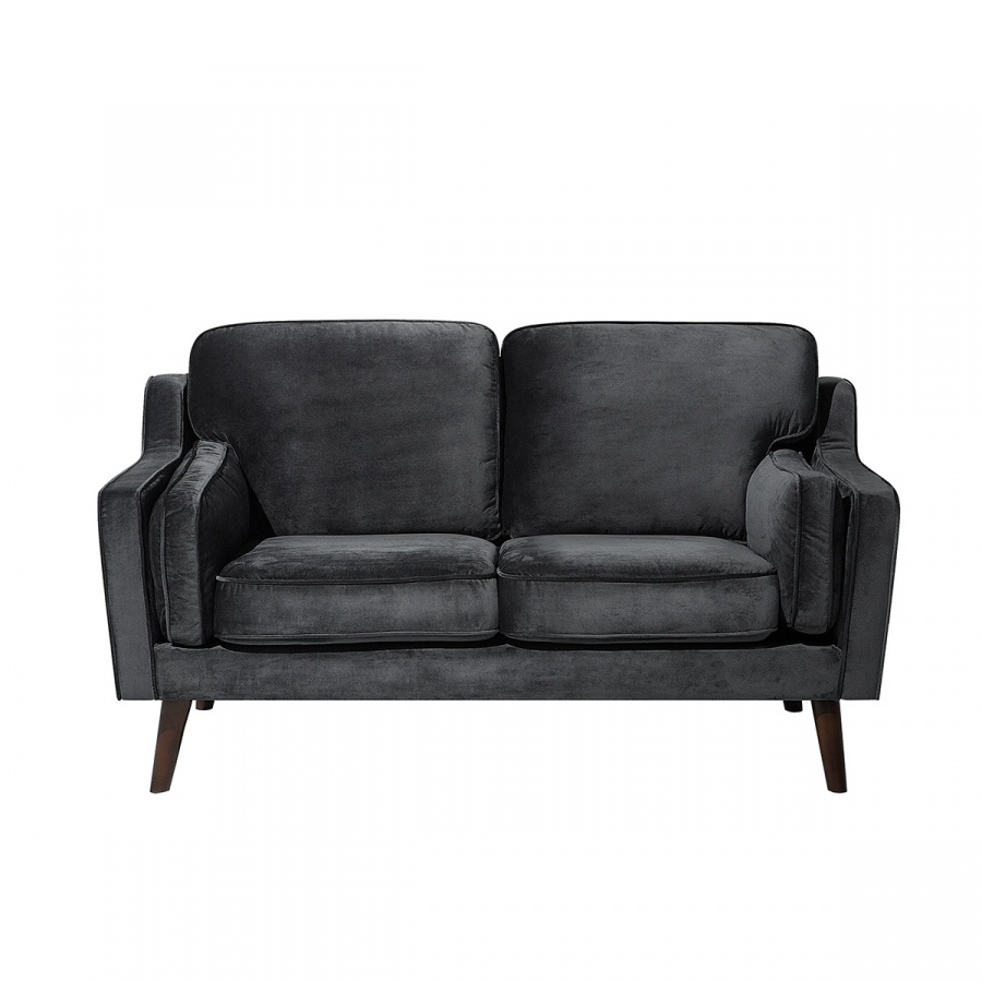 Sofa dwuosobowa tapicerowana ciemnoszara Cecilia 1 Sofa dwuosobowa tapicerowana ciemnoszara Cecilia