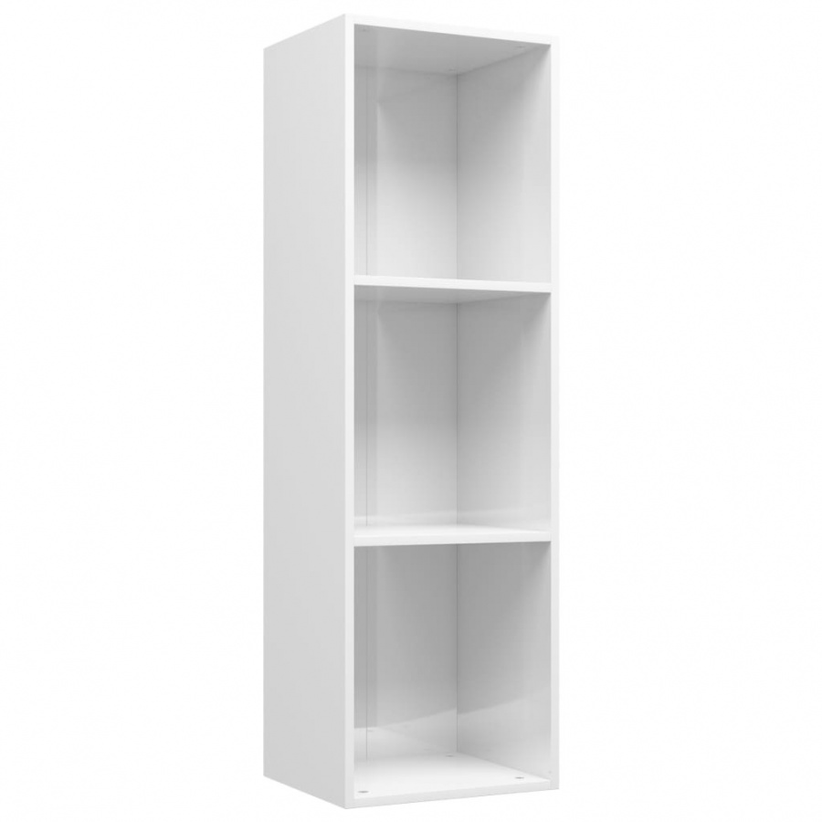 Regał na książki/szafka TV, biały, wysoki połysk, 36x30x114 cm - tytuł obrazka Regał na książki/szafka TV, biały, wysoki połysk, 36x30x114 cm