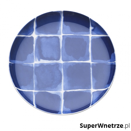 Porcelanowe naczynie na przystawki w kratÄ™ 15,5 cm Nuova R2S Indigo niebieskie