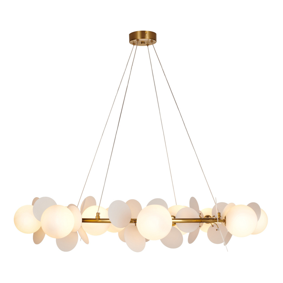 Lampa wisząca chic złoto biała 105 cm