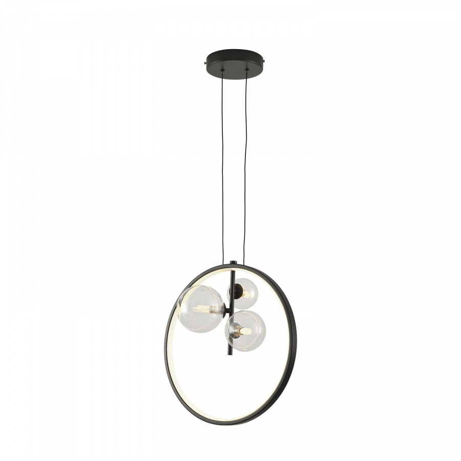 Lampa wisząca orion ring led czarny 40 cm