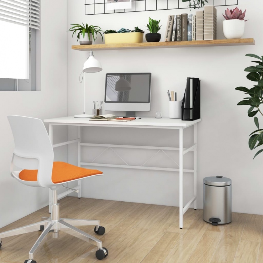 Фото - Офісний стіл VIDA Biurko komputerowe, białe, 105x55x72 cm, mdf i metal 