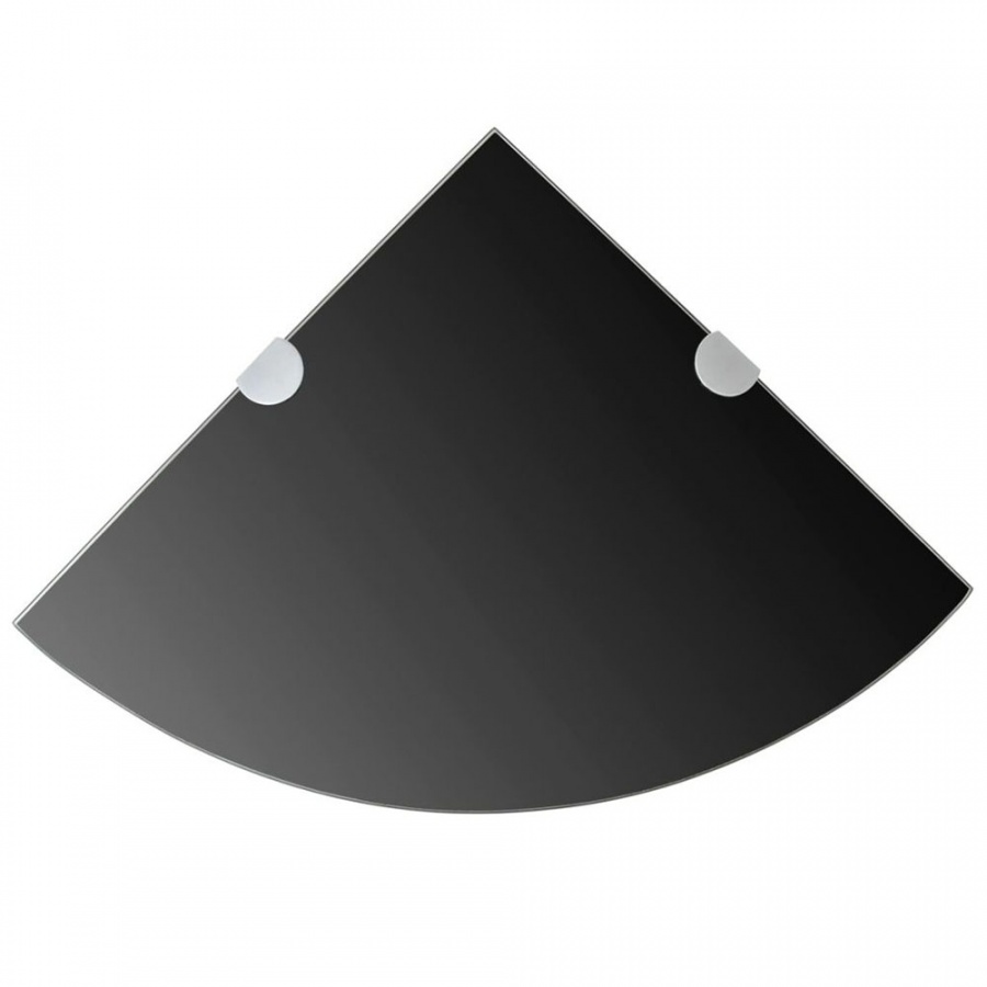 Фото - Полиця настінна VIDA Półka narożna z chromowanymi wspornikami, czarne szkło, 35x35 cm 