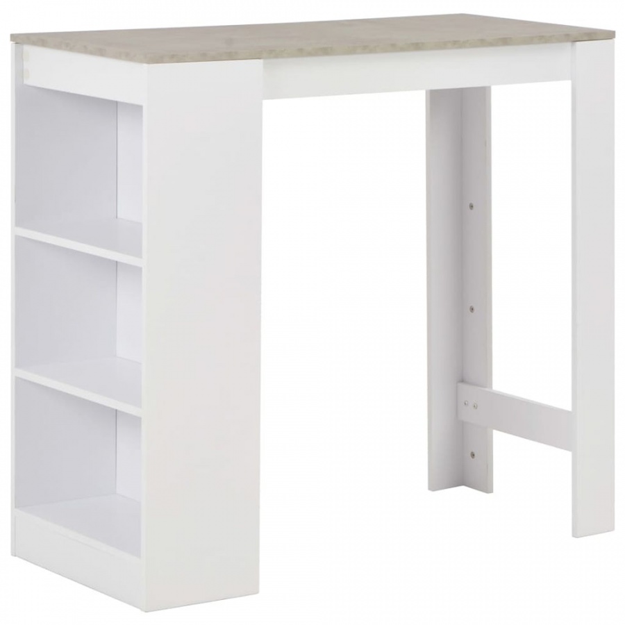 Zdjęcia - Stół kuchenny VIDA Stolik barowy z półkami, biały, 110 x 50 x 103 cm 