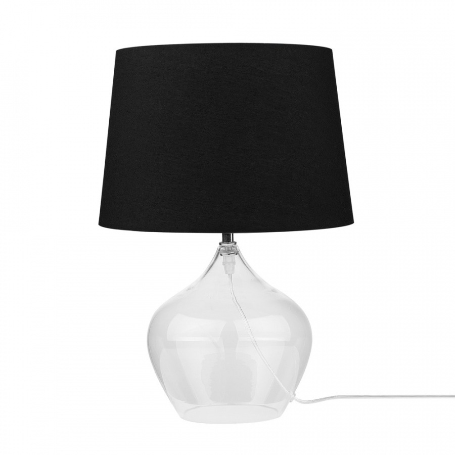 Фото - Настільна лампа BLmeble Lampa stołowa szklana czarna OSUM 