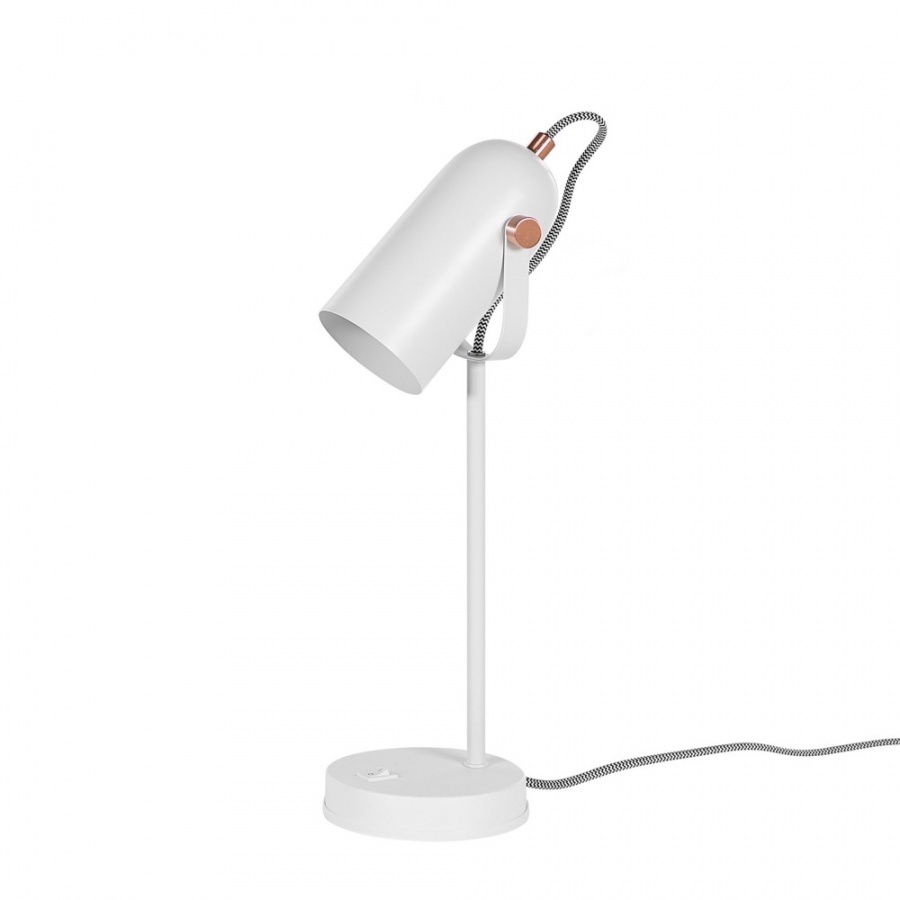 Zdjęcia - Lampa stołowa BLmeble Lampa biurkowa regulowana metalowa biała TYRIA 