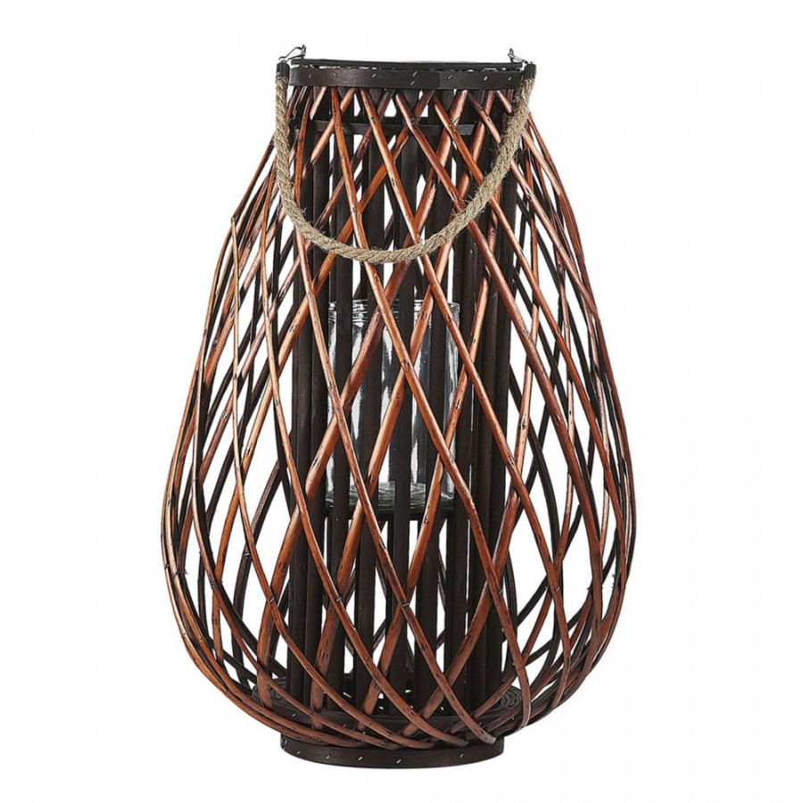 Фото - Прожектор / світильник BLmeble Lampion drewniany brązowy KIUSIU 