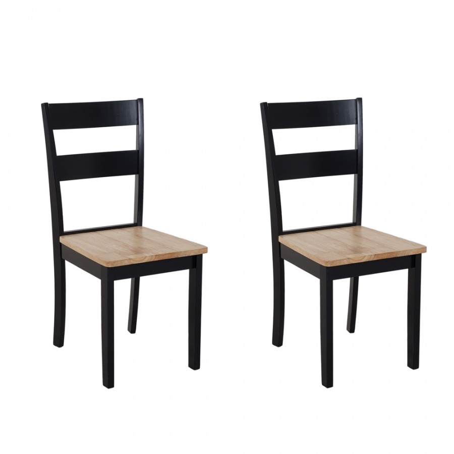 Zdjęcia - Krzesło BLmeble Zestaw 2 krzeseł do jadalni drewniany czarny GEORGIA 