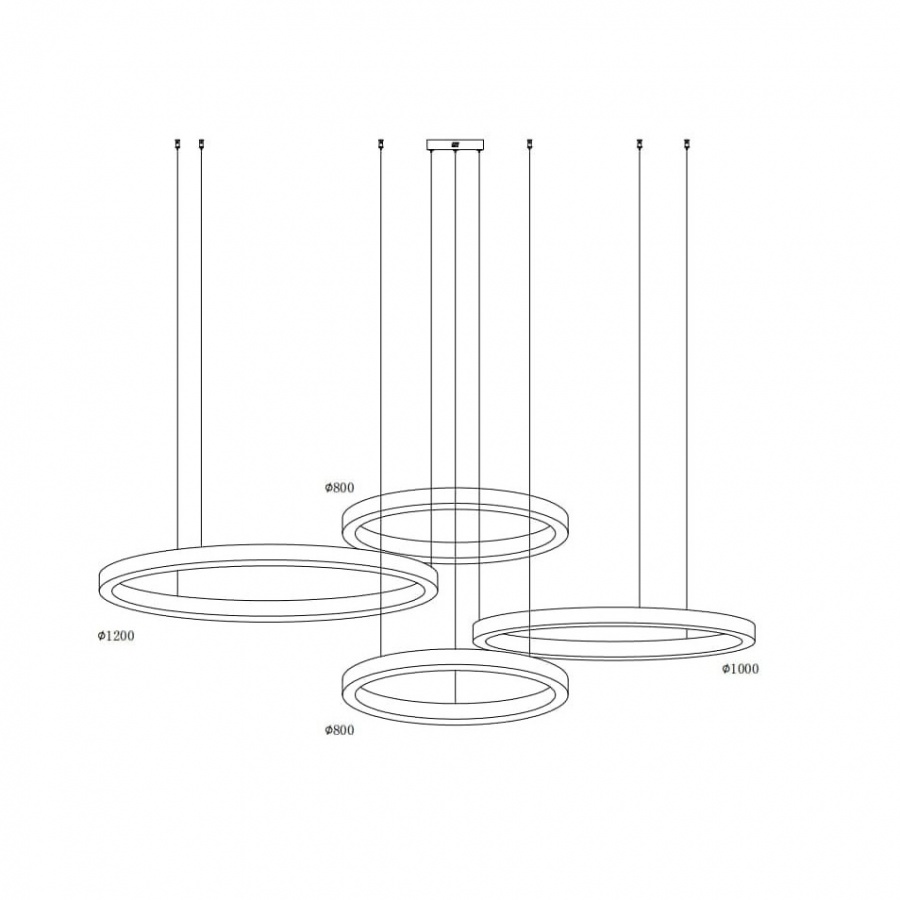 Zdjęcia - Żyrandol / lampa Circle Fitness Step into design Lampa wisząca circle 80+80+100+120 led nikiel na 1 podsuf 