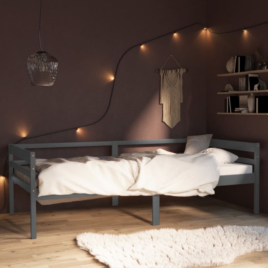 Фото - Каркас для ліжка VIDA Rama łóżka, ciemnoszara, lite drewno sosnowe, 90 x 200 cm 