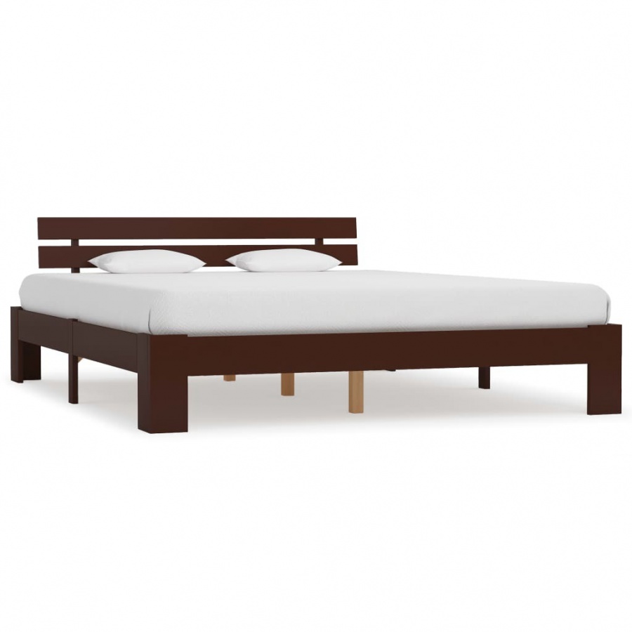 Фото - Каркас для ліжка VIDA Rama łóżka, ciemnobrązowa, lite drewno sosnowe, 160 x 200 cm 