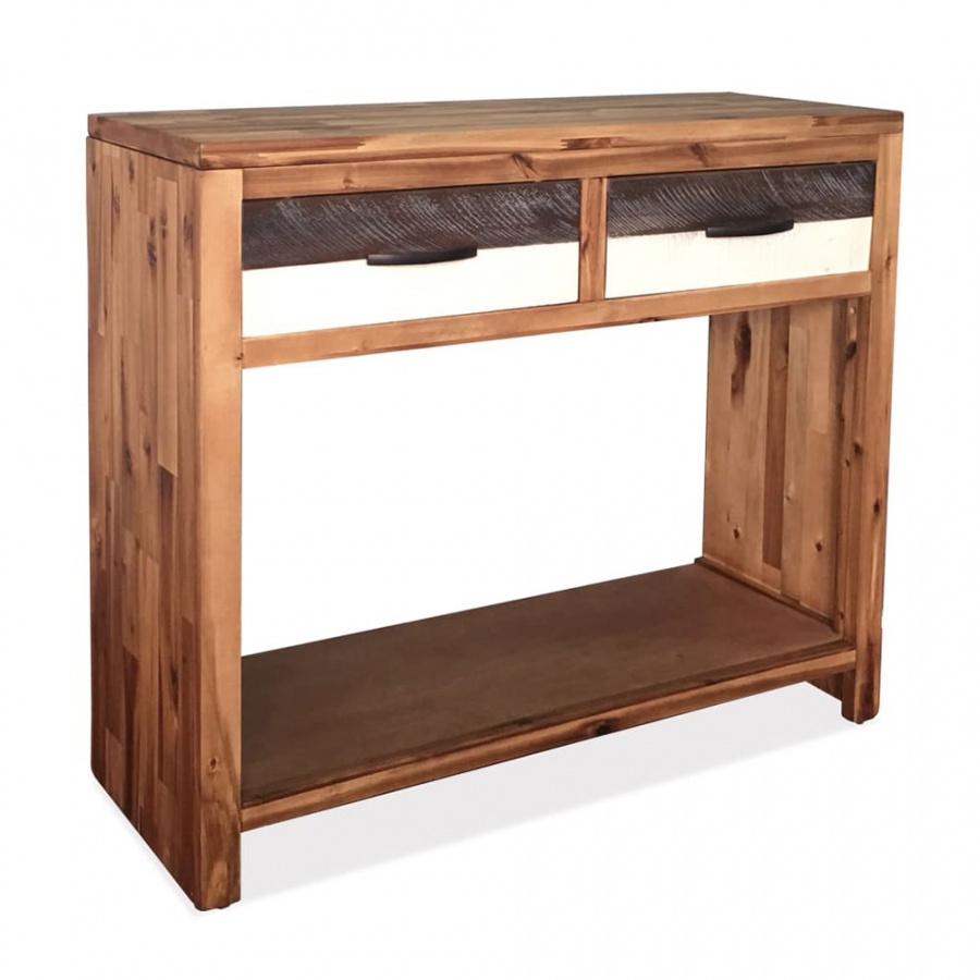Stolik typu konsola z litego drewna akacjowego, 86x30x75 cm - tytuł obrazka Stolik typu konsola z litego drewna akacjowego, 86x30x75 cm