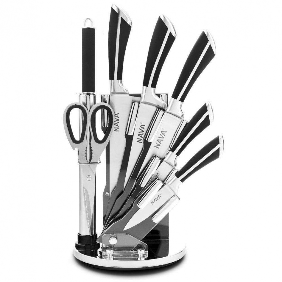Zdjęcia - Nożyczki kuchenne NAVA Noże stalowe ACER, zestaw, komplet noży w stojaku, nóż, 7 sztuk 