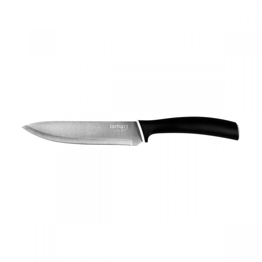 Nóż kucharski 28,5cm Lamart Kant czarno-srebrny - tytuł obrazka Nóż kucharski 28,5cm Lamart Kant czarno-srebrny