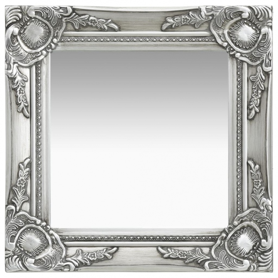 Zdjęcia - Lustro ścienne VIDA  w stylu barokowym, 40x40 cm, srebrne 