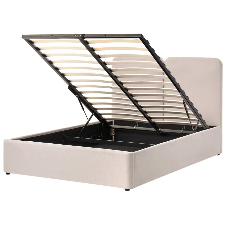 Фото - Ліжко BLmeble Łóżko z pojemnikiem ARBOIS 140 x 200 cm Beżowy B670677 