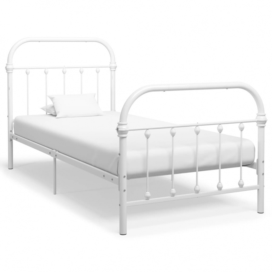Zdjęcia - Stelaż do łóżka VIDA Rama łóżka, biała, metalowa, 90 x 200 cm 