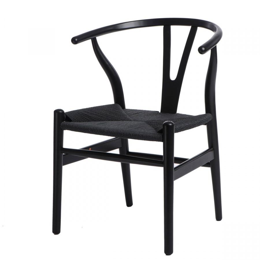 Krzesło Wicker czarne/czarne