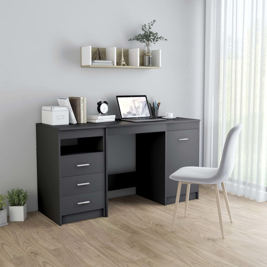 Фото - Офісний стіл VIDA Biurko, szare, 140x50x76 cm, płyta wiórowa 