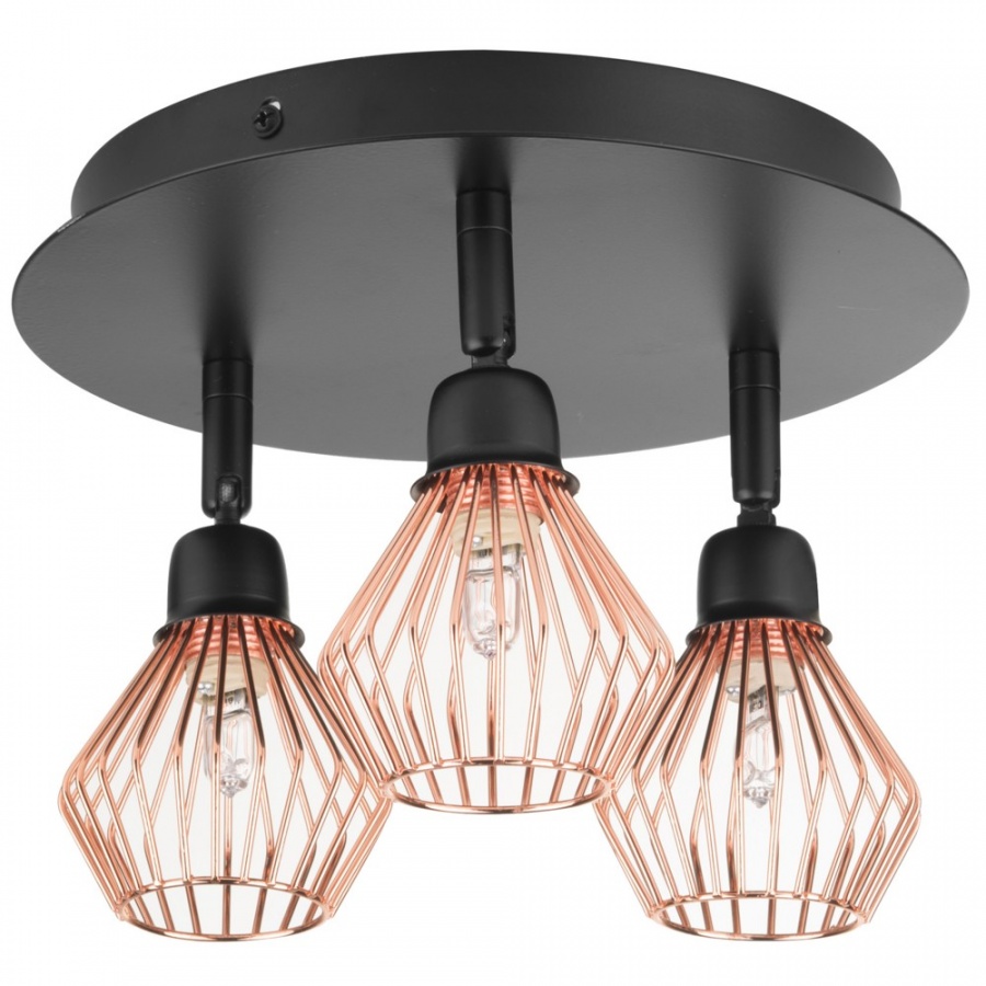 Lampa sufitowa 3-punktowa metalowa miedziana VOLGA 1 Lampa sufitowa 3-punktowa metalowa miedziana VOLGA