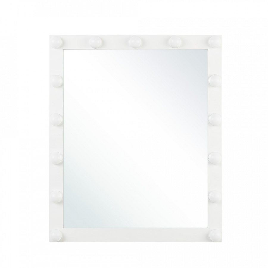 Lustro ścienne LED 50 x 60 cm białe ODENAS - tytuł obrazka Lustro ścienne LED 50 x 60 cm białe ODENAS