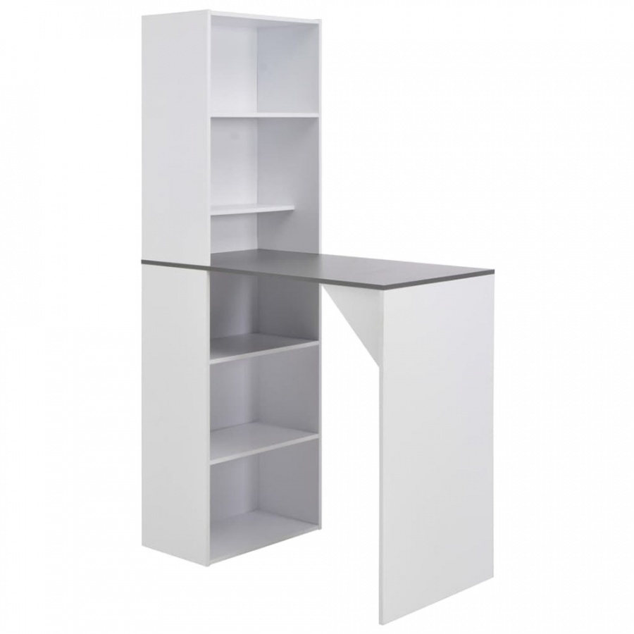 Фото - Обідній стіл VIDA Stolik barowy z szafką, biały, 115 x 59 x 200 cm 
