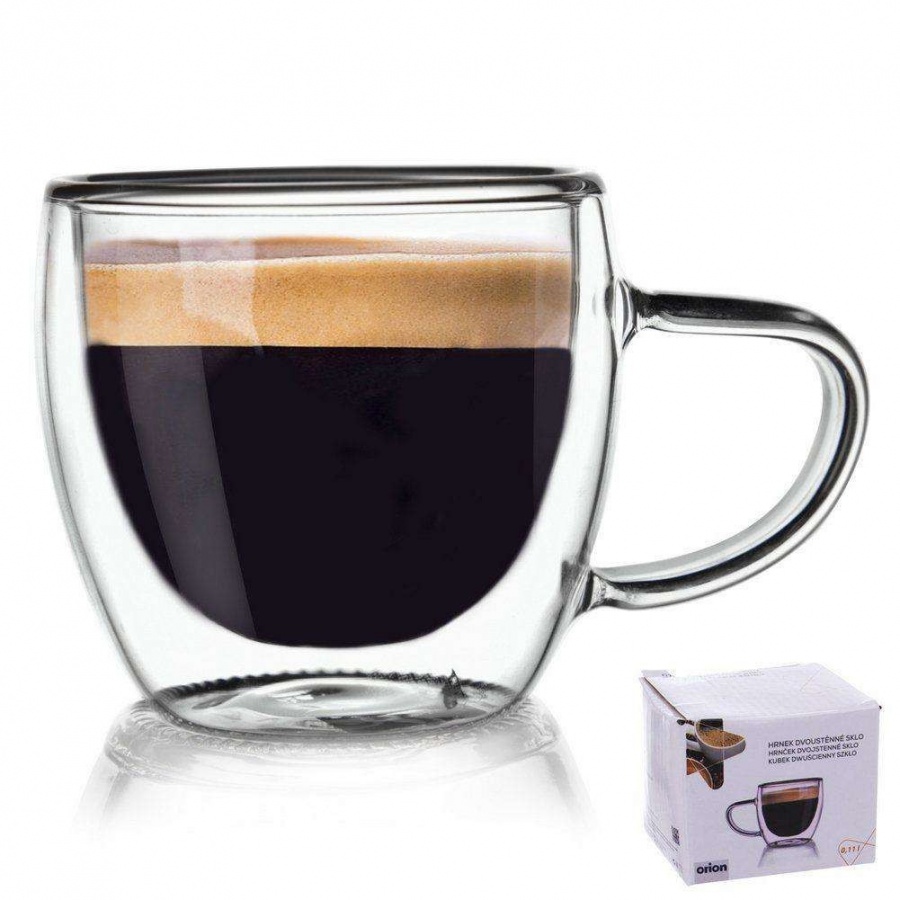 Szklanka termiczna z podw贸jn膮 艣ciank膮 do kawy. 0,1 l