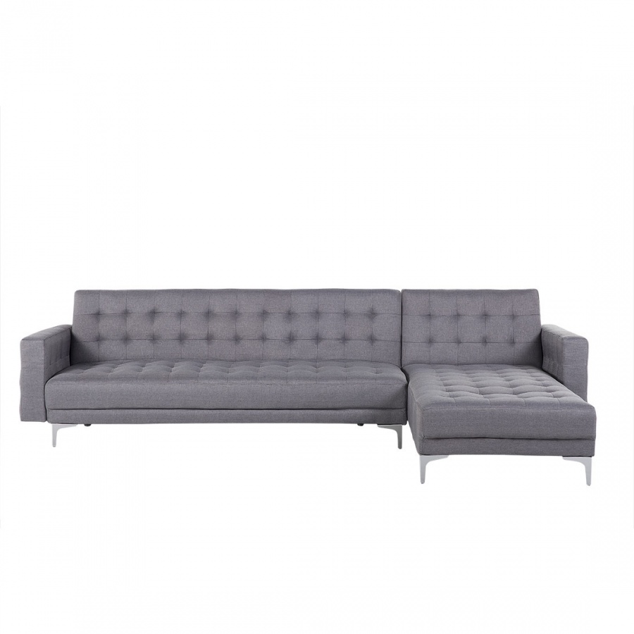 Zdjęcia - Sofa BLmeble  lewostronna jasnoszara tapicerowana rozkładana ABERDEEN  B88164 