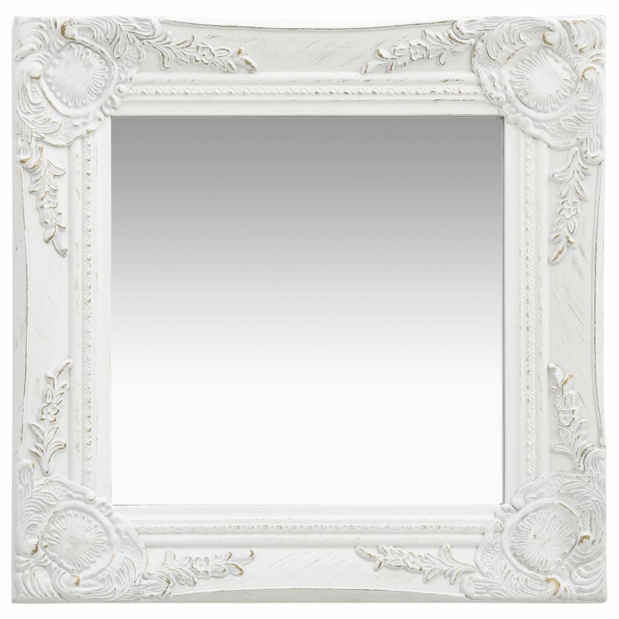 Zdjęcia - Lustro ścienne VIDA  w stylu barokowym, 40x40 cm, białe 