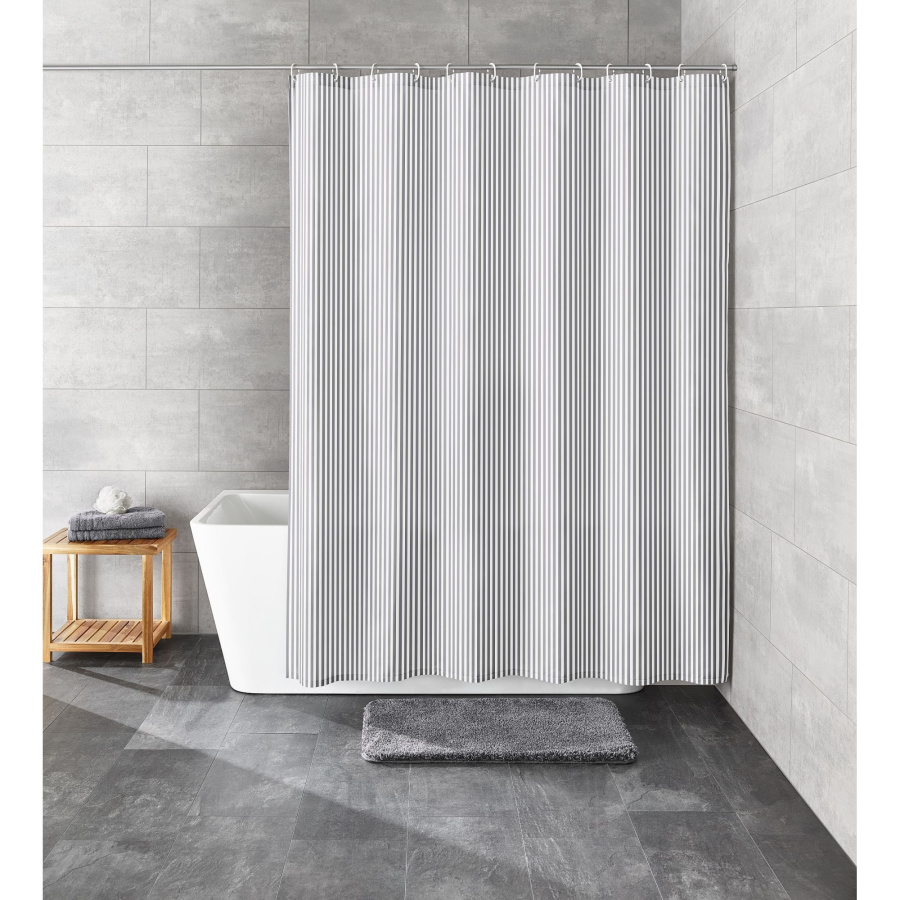 Kleine wolke sanna tekstylna zasłona prysznicowa szara 120x200 cm eco care