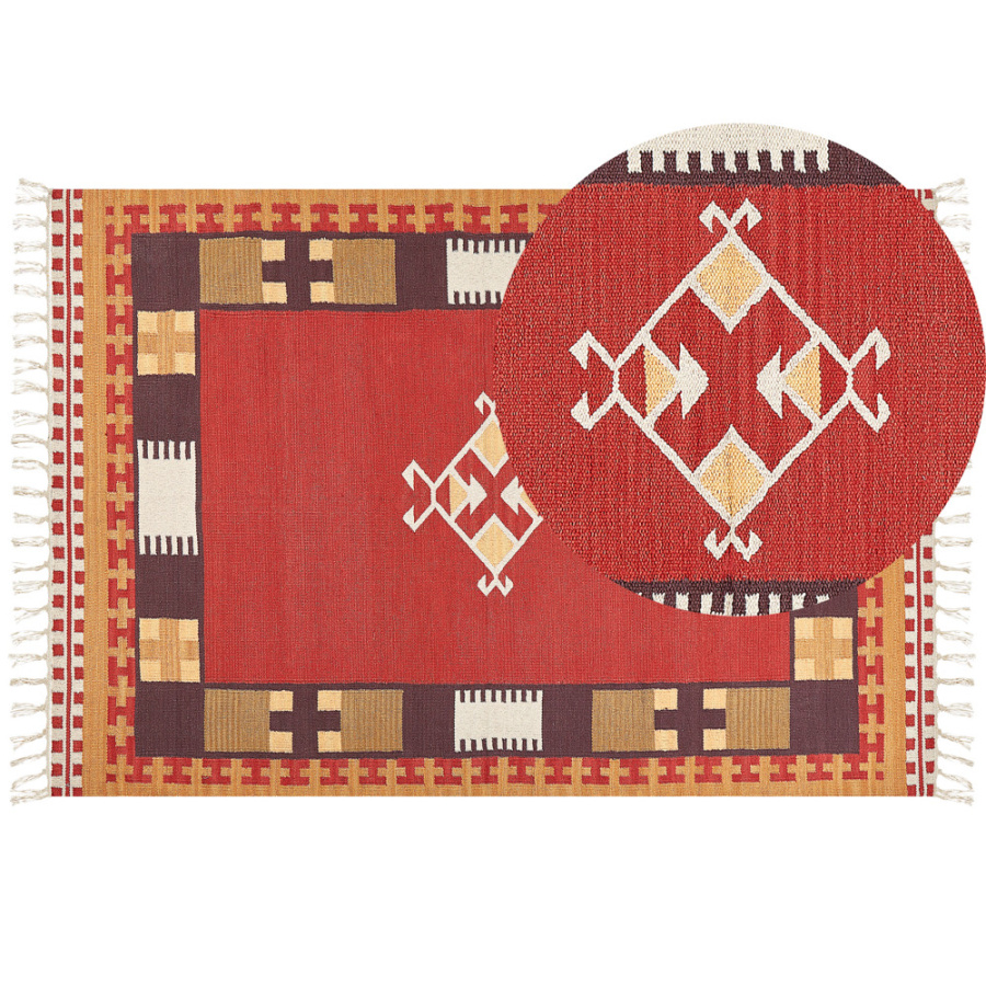 Фото - Килим BLmeble Dywan bawełniany kilim 160 x 230 cm wielokolorowy parakar B401206 