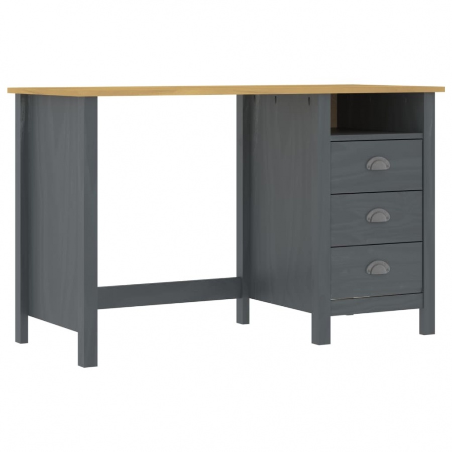 Фото - Офісний стіл VIDA Biurko Hill Range z 3 szufladami, szare, 120x50x74 cm, sosna 