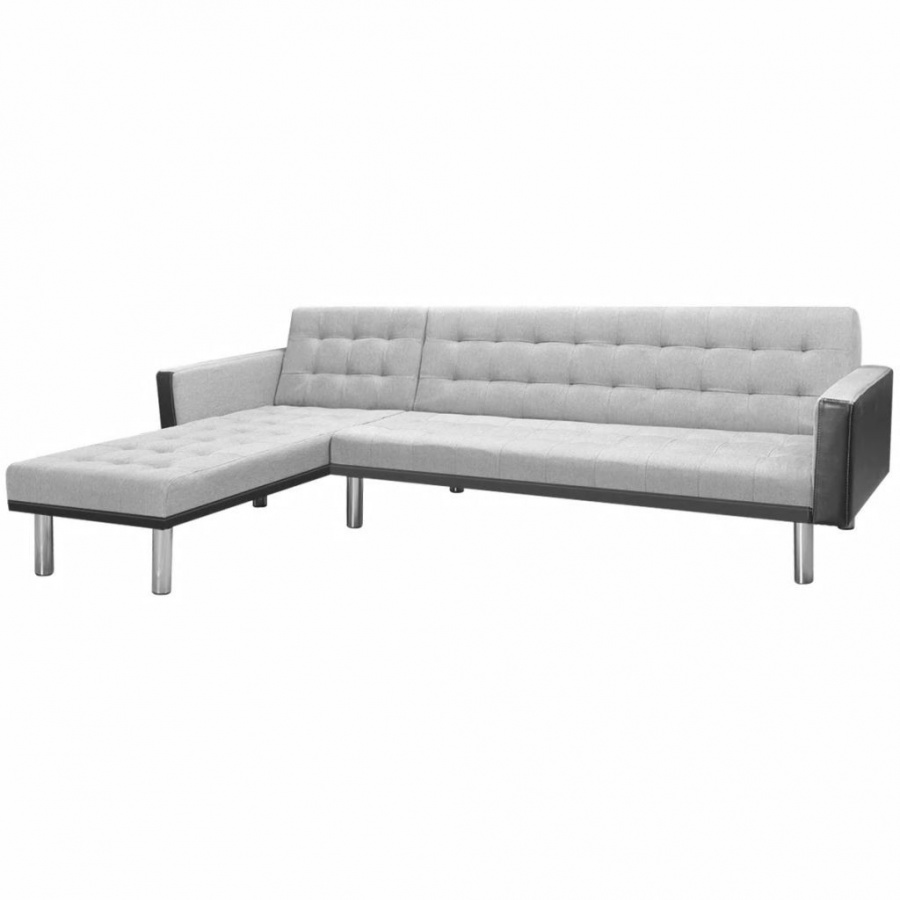 Sofa rogowa z tkaniny, 218x155x69 cm szaro-czarna 1 Sofa rogowa z tkaniny, 218x155x69 cm szaro-czarna