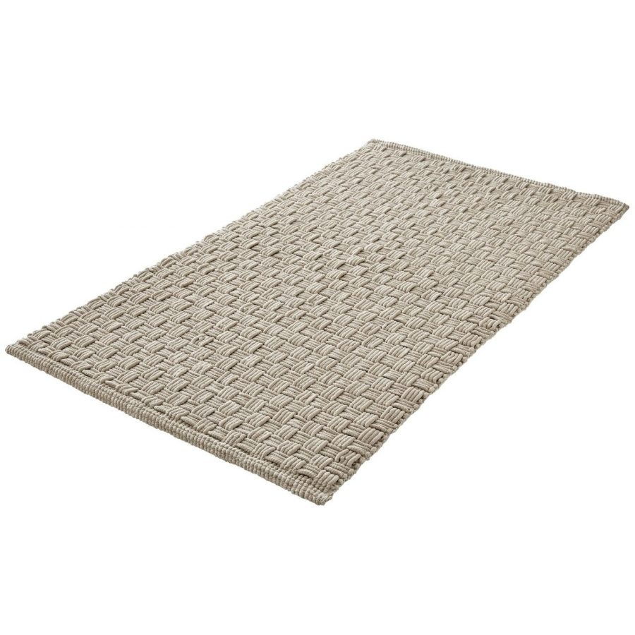 Kleine wolke matino ręcznie tkany dywanik łazienkowy 60x100 cm beż macadamia nić szenilowa