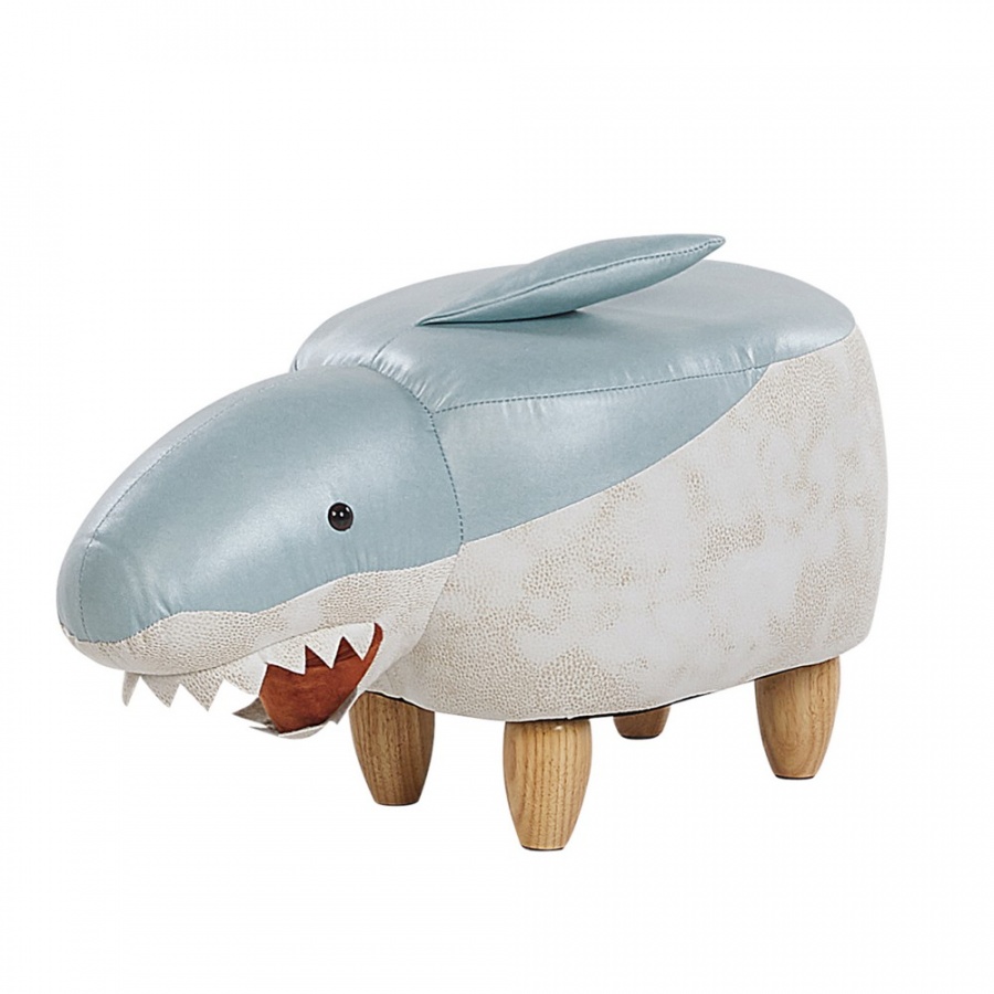 Pufa zwierzak niebiesko-biała SHARK - tytuł obrazka Pufa zwierzak niebiesko-biała SHARK