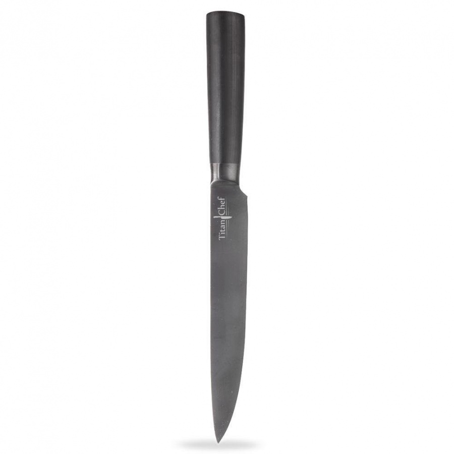 Фото - Кухонні ножиці Orion Nóż kuchenny TITAN CHEF, stalowo-tytanowy, czarny, 20 cm 
