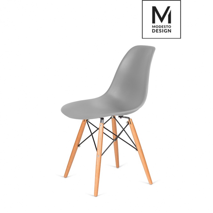Zdjęcia - Krzesło Modesto Design  DSW  szare-podstawa bukowa 