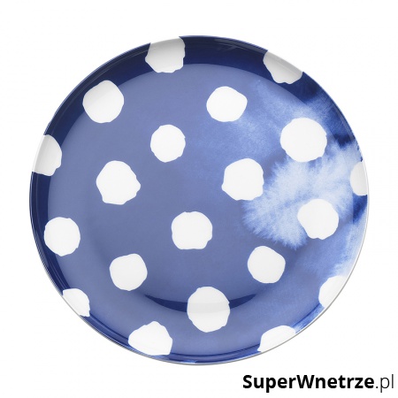 Фото - Інший столовий посуд Nuova R2S Talerz płytki w kropki 21 cm  Indigo niebieski 