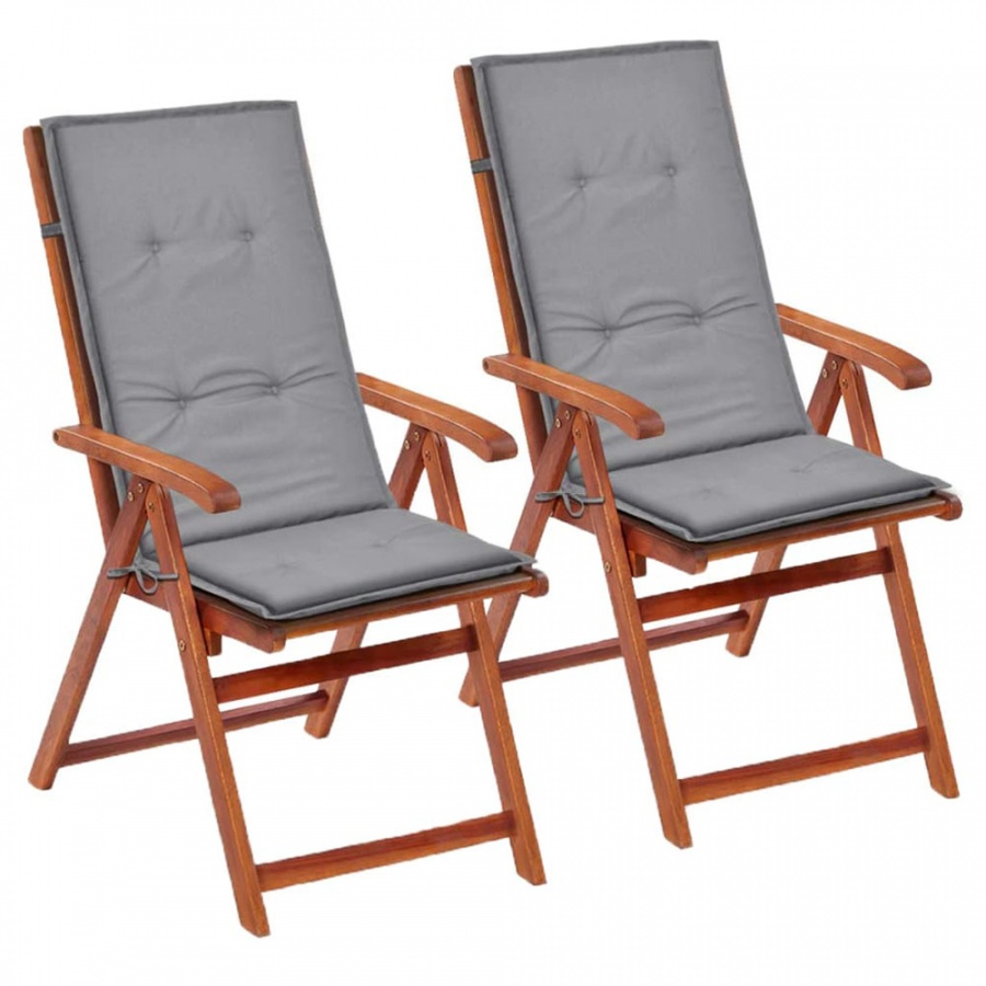 Zdjęcia - Meble ogrodowe VIDA Poduszki na krzesła ogrodowe, 2 szt., szare, 120x50x3 cm 