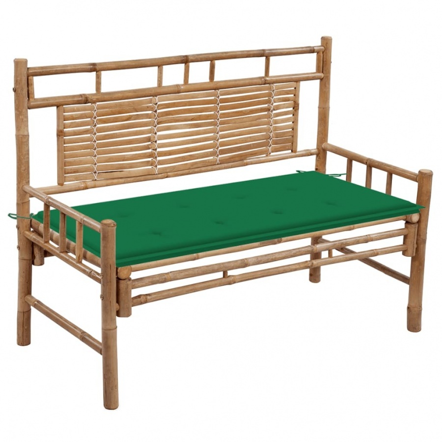 Фото - Садові меблі VIDA ławka ogrodowa z poduszką, 120 cm, bambusowa 