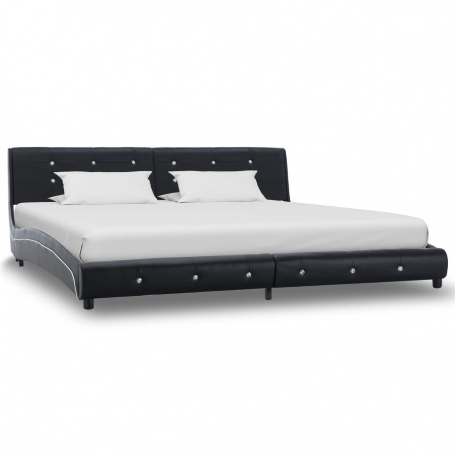 Фото - Каркас для ліжка VIDA Rama łóżka, czarna, sztuczna skóra, 180 x 200 cm 