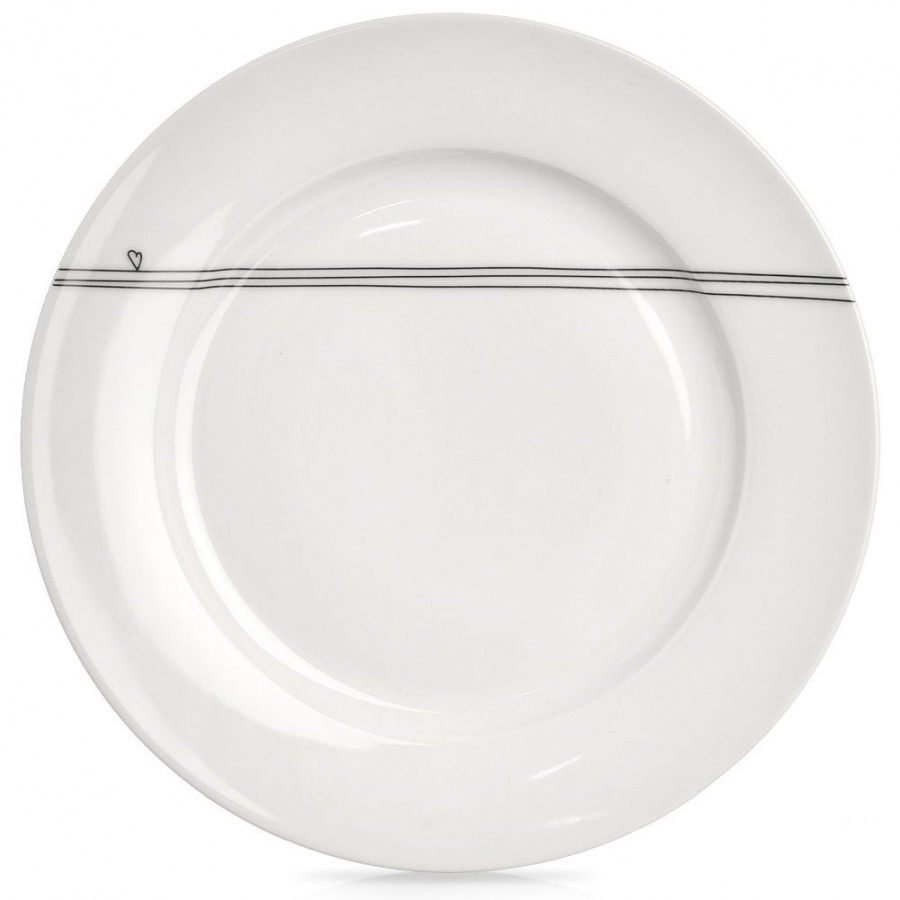Фото - Інший столовий посуд Orion Talerz obiadowy płytki porcelanowy biały serduszka 27 cm 