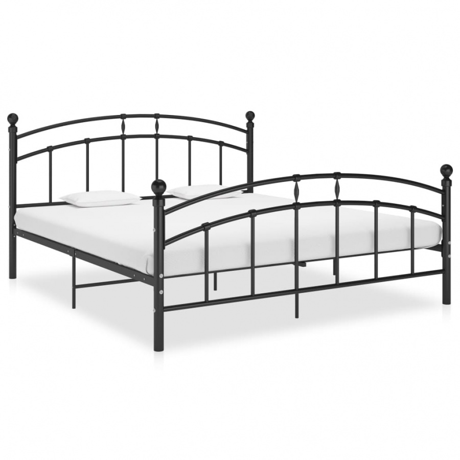 Zdjęcia - Stelaż do łóżka VIDA Rama łóżka, czarna, metalowa, 140 x 200 cm 