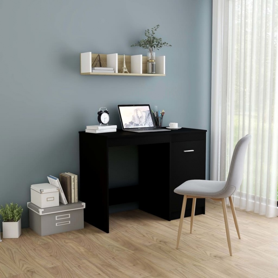 Фото - Офісний стіл VIDA Biurko, czarne, 100x50x76 cm, płyta wiórowa 