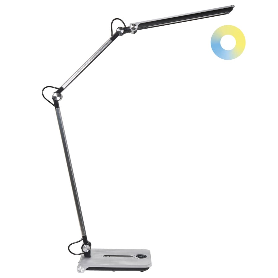 Lampa biurkowa LED AQUILA Ze ściemniaczem Srebrny