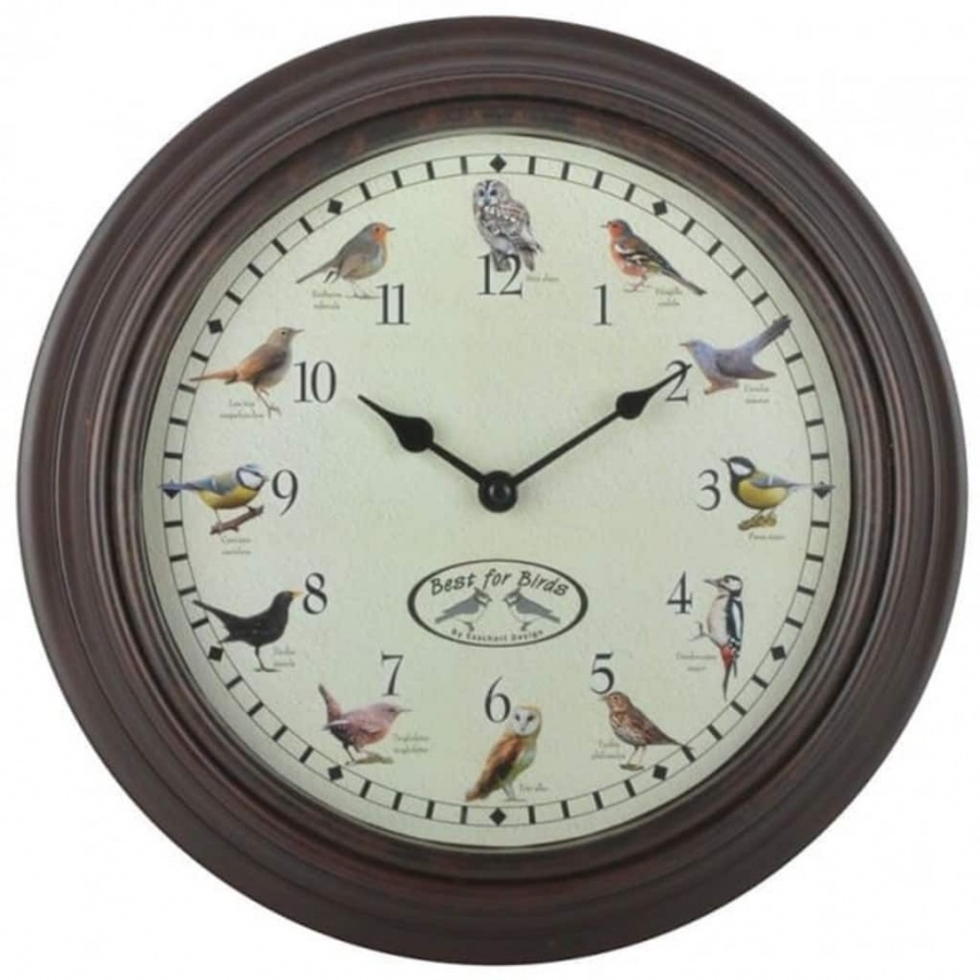 Фото - Настінний годинник VIDA Esschert Design Zegar z dźwiękami ptaków 