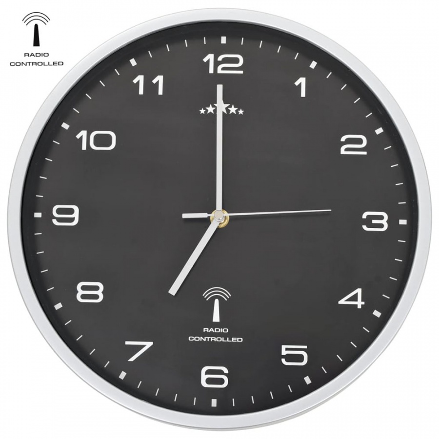 Zdjęcia - Zegar ścienny VIDA Sterowany radiowo zegar z mechanizmem kwarcowym, 31 cm, czarny 