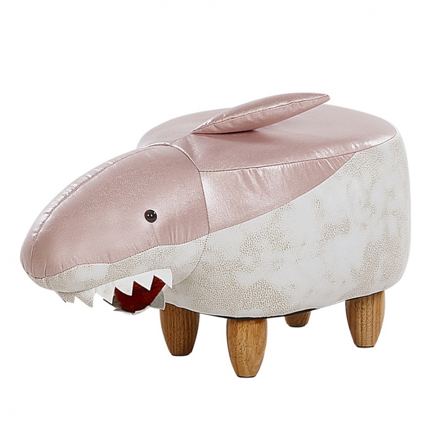 Zdjęcia - Krzesło BLmeble Pufa zwierzak różowo-biała SHARK 